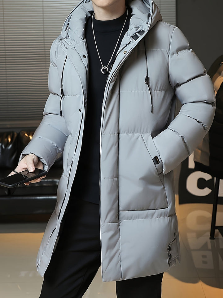 Med huva longline puffer kappa