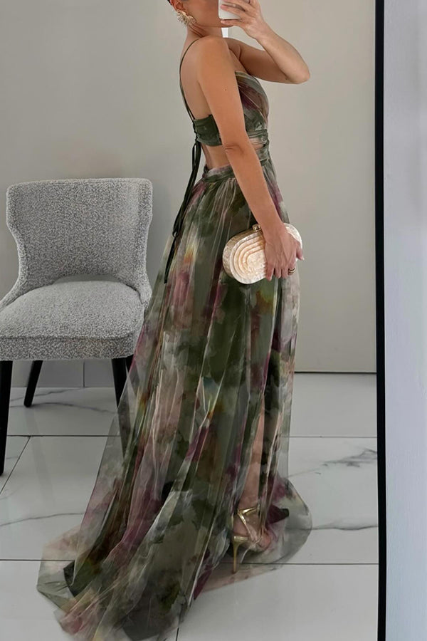 Elegant flow maxi klänning