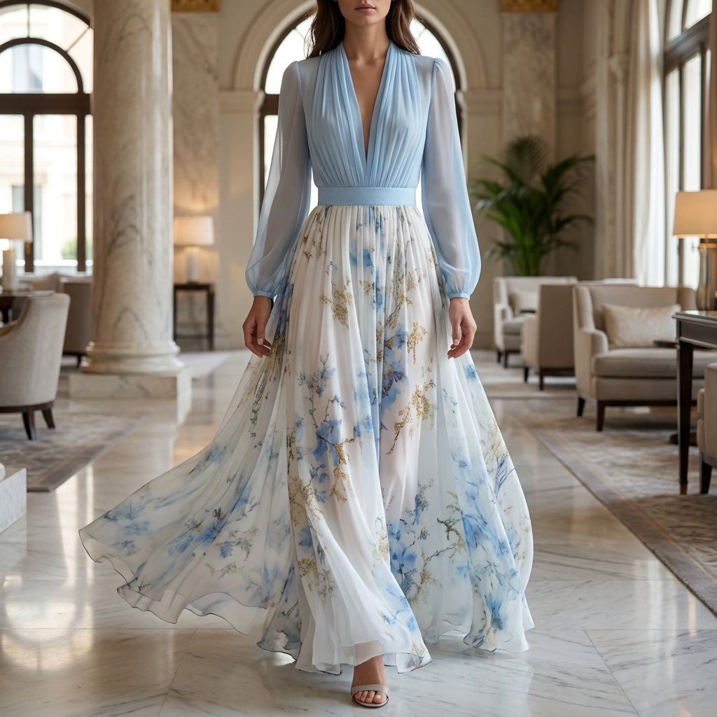 Stunning blommig maxi klänning