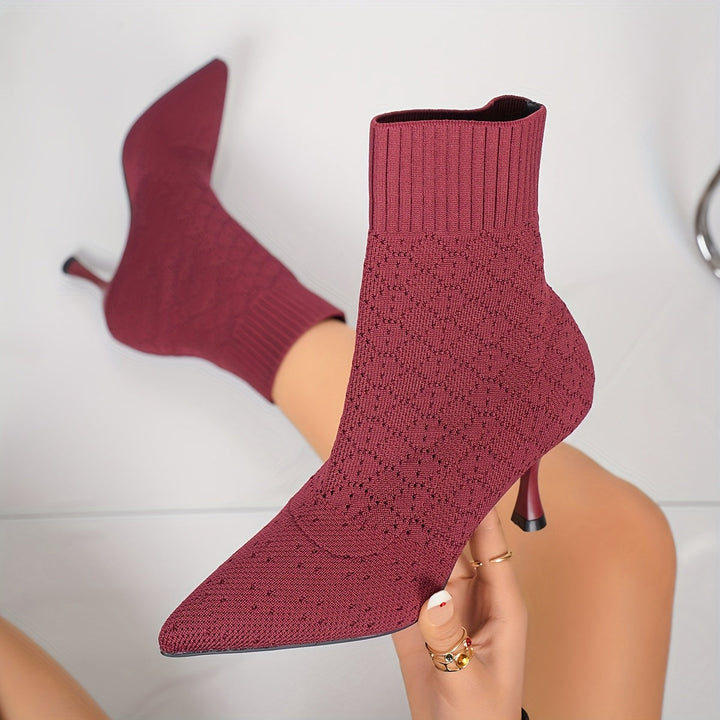 Spetsig sock-stil ankelboots