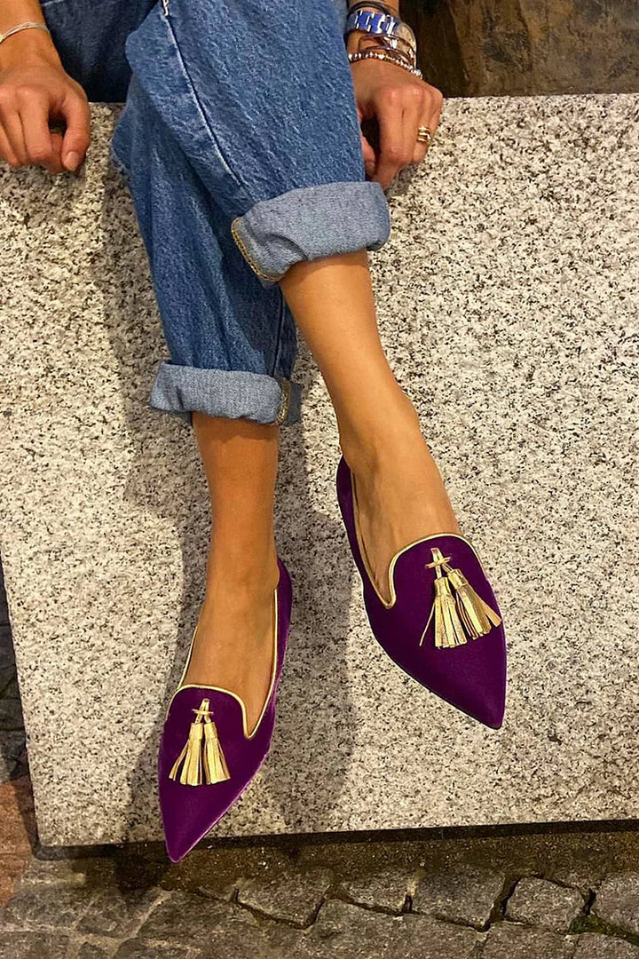 Elegant spetsig tassels loafer