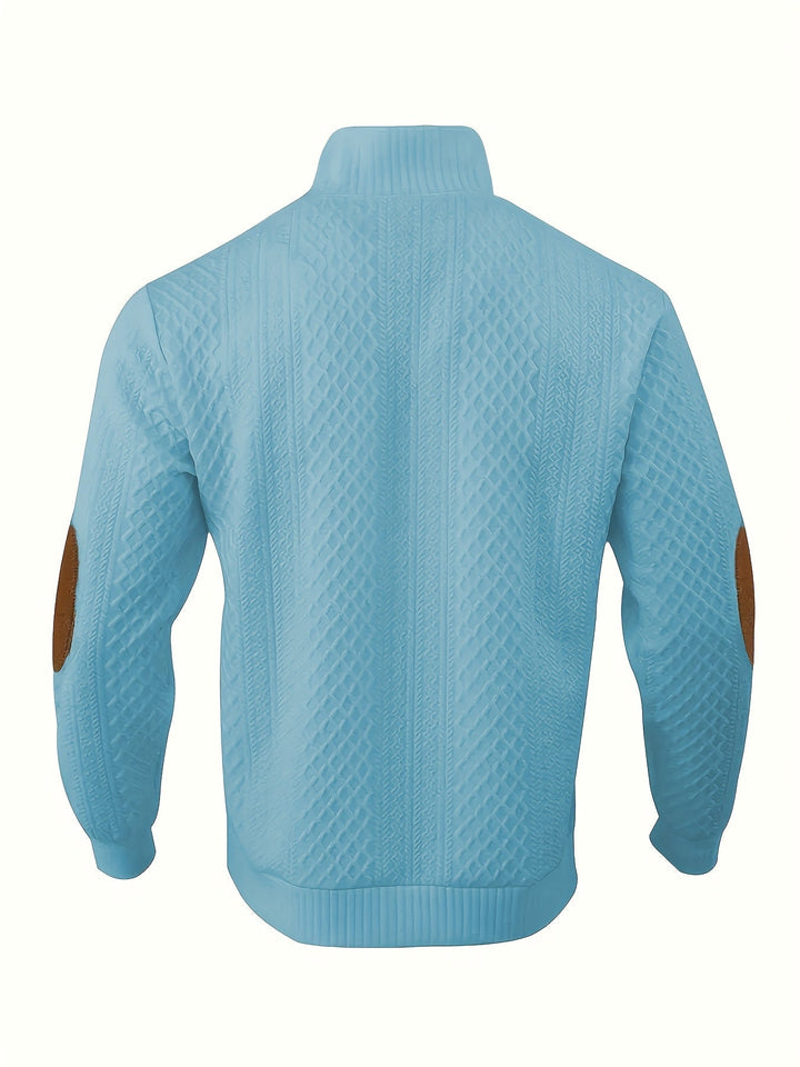 Stå krage knapp henley tröja