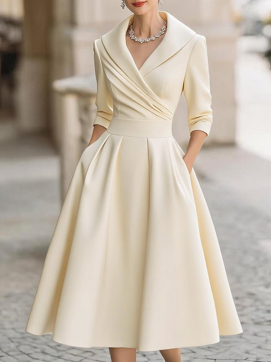 Elegant V-ringad kväll klänning