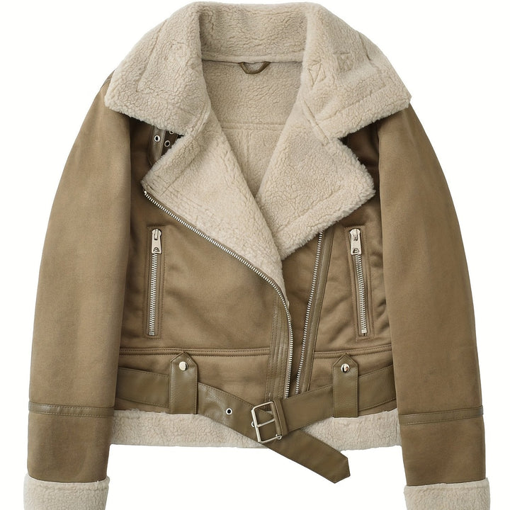 Belted aviator jacka