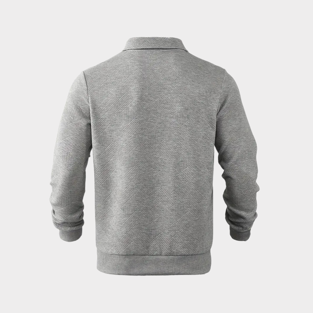 Strukturerad med halv dragkedja pullover