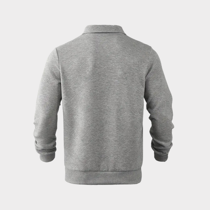 Strukturerad med halv dragkedja pullover