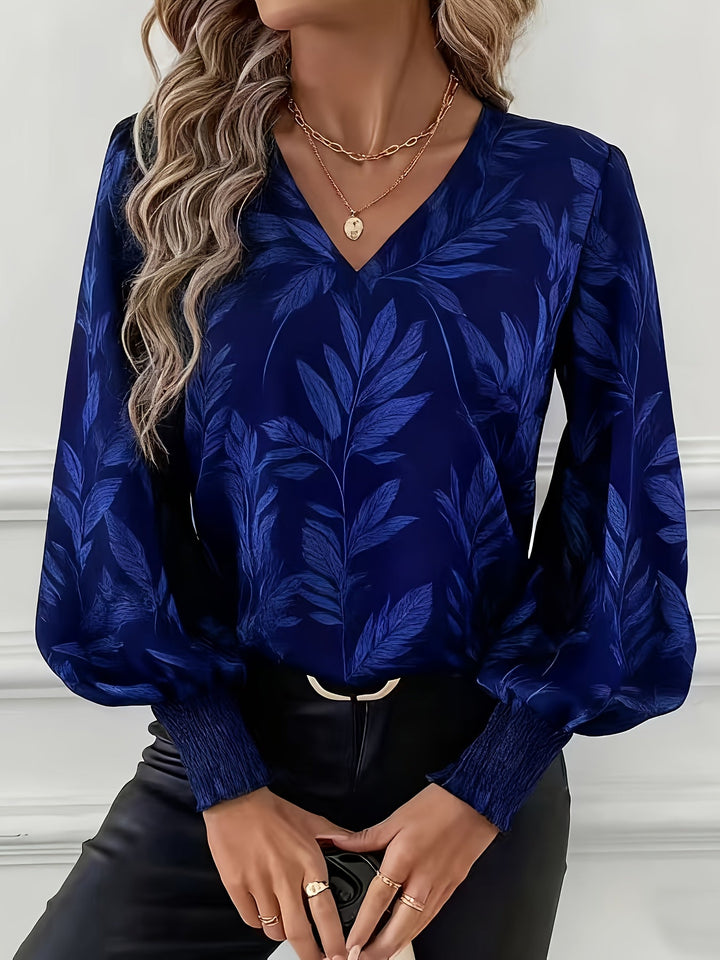 Botanical V-ringad blus