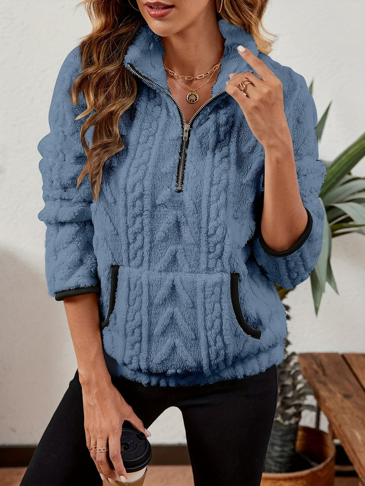 Mysig med halv dragkedja pullover
