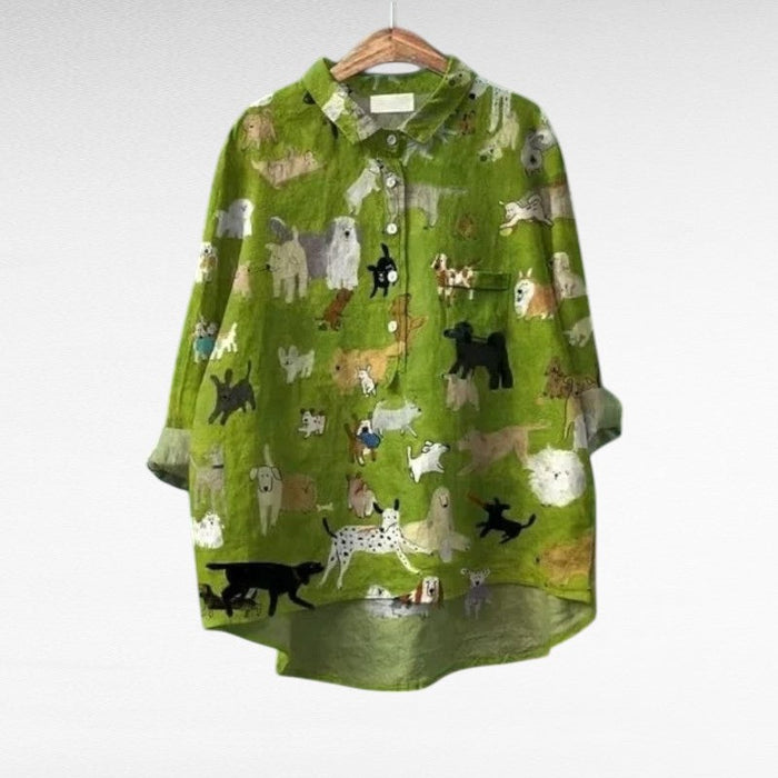 Modern djurprint blus
