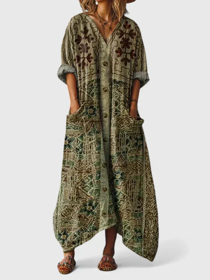 Elegant oversize ficka klänning