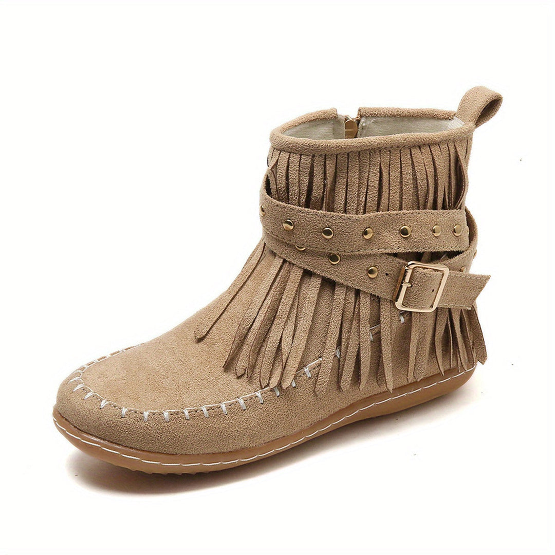 Fringed western ankelboots