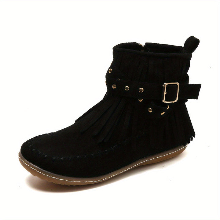 Fringed western ankelboots