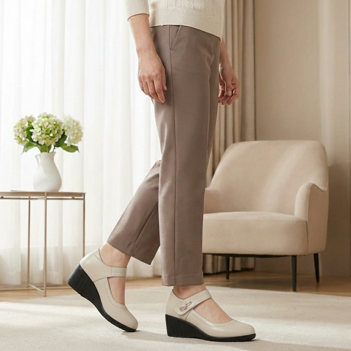 Elegant mellan-klack komfort skor