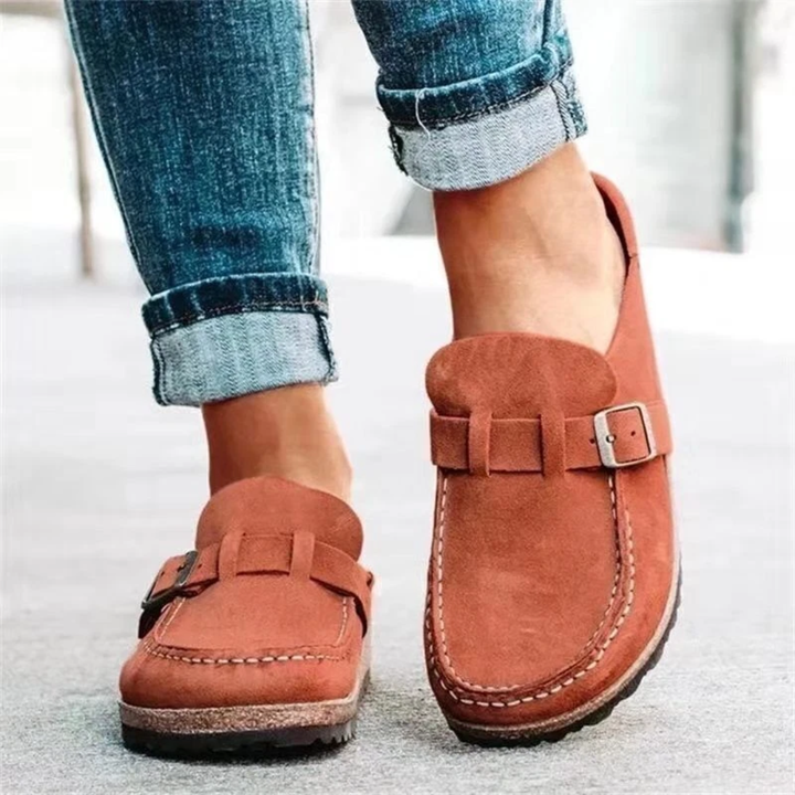 Låg klack spänne loafers