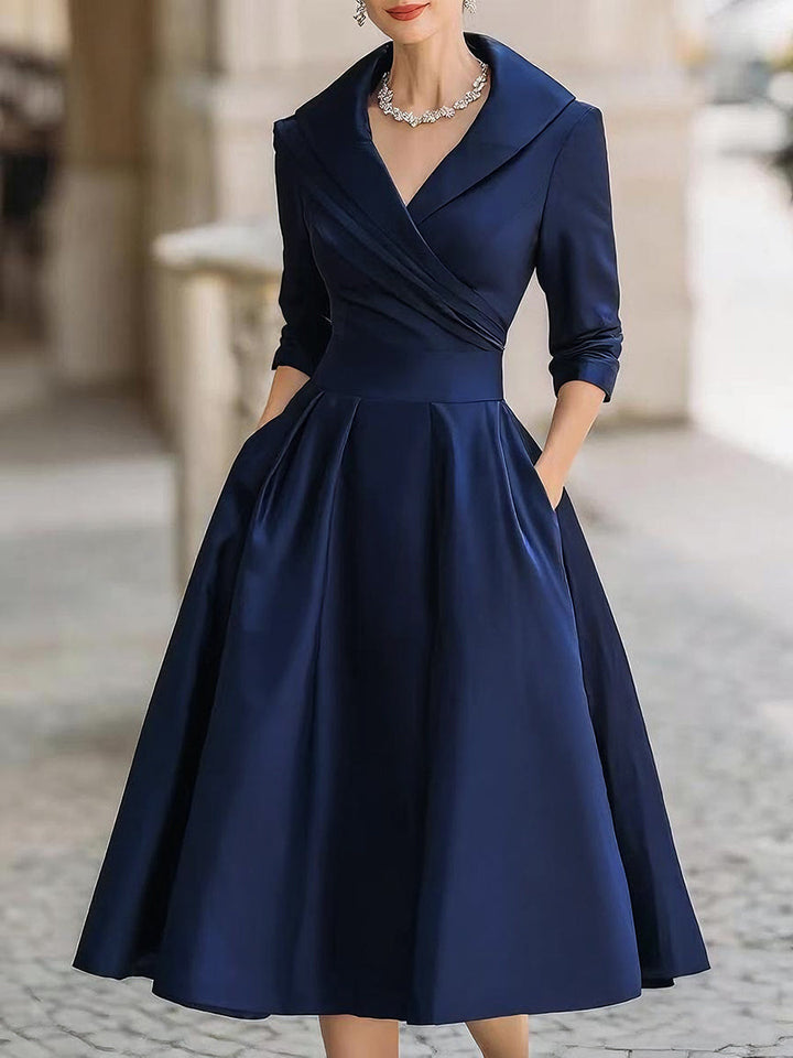 Elegant V-ringad kväll klänning