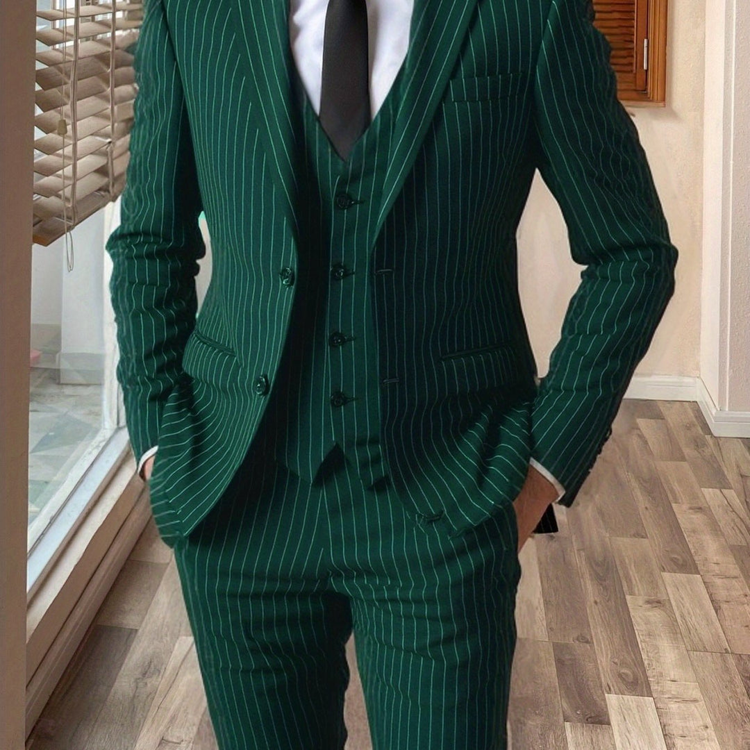Pinstripe tredelad kostym