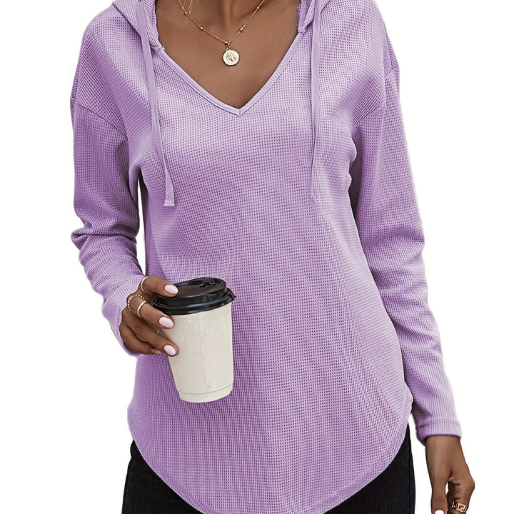 Avslappnad V-ringad hoodie
