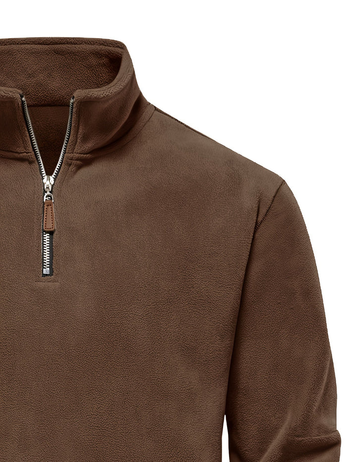Med halv dragkedja med ståkrage pullover