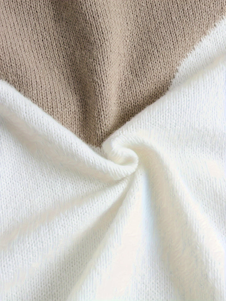 Färgblock med huva pullover