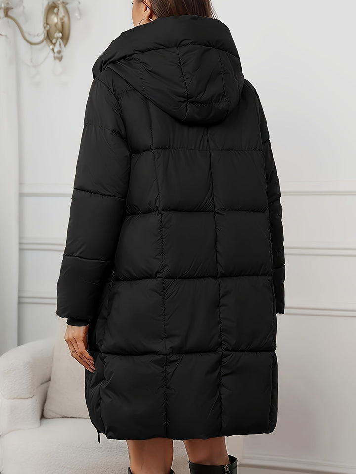 Med huva longline puffer kappa