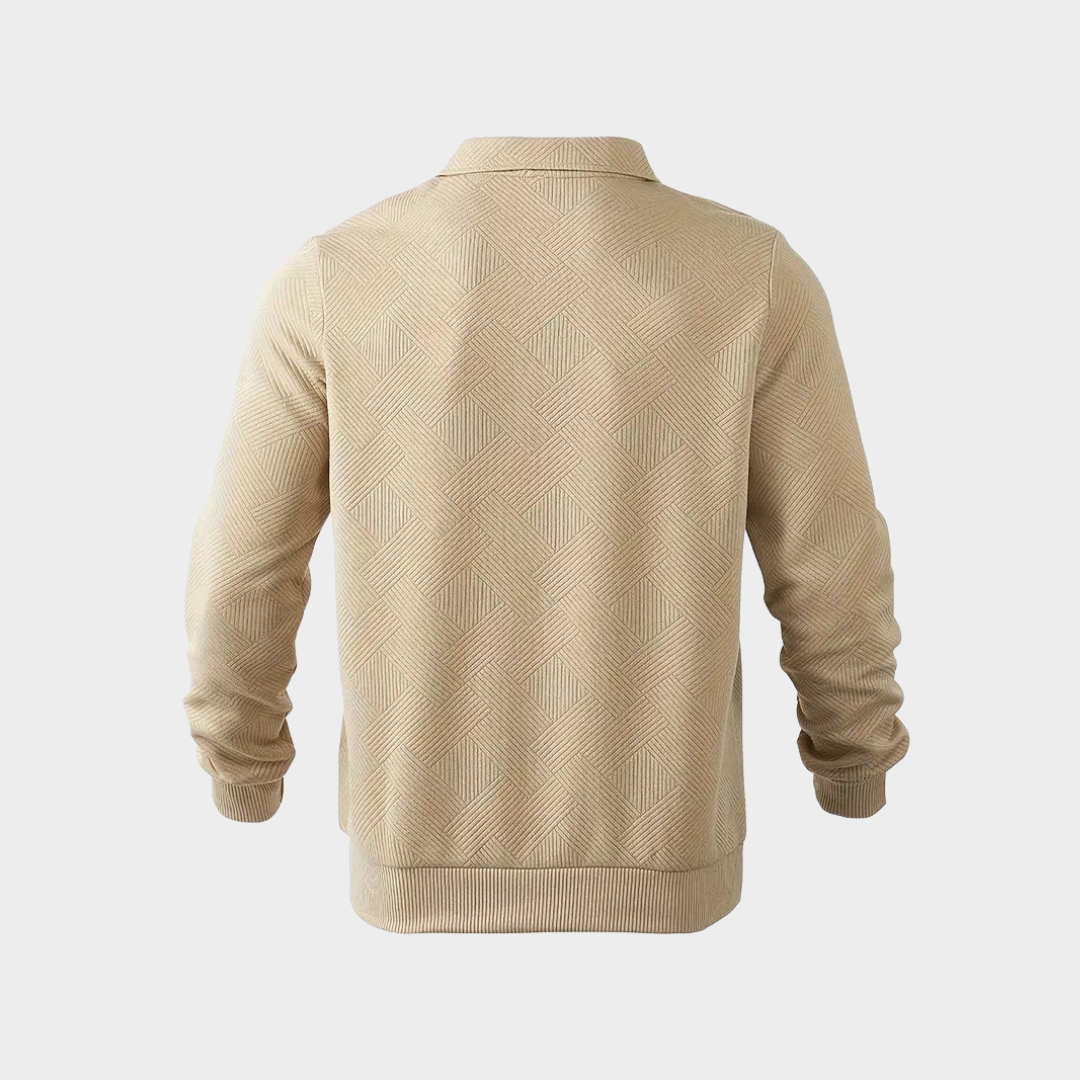 Strukturerad med halv dragkedja pullover