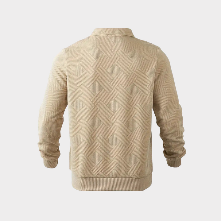 Strukturerad med halv dragkedja pullover