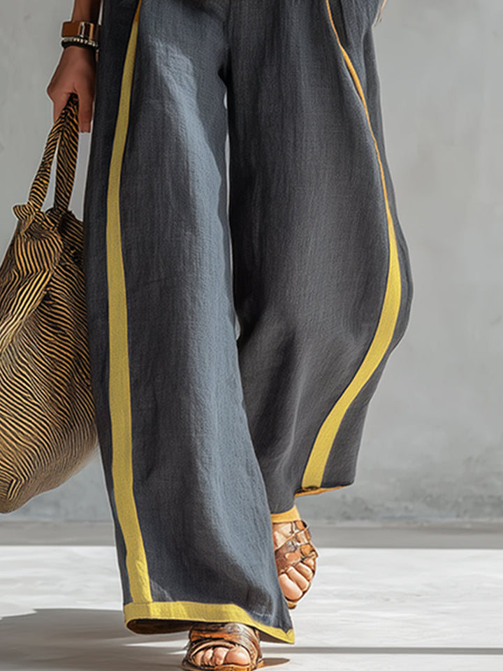 Elegant ärmlös och vid trouser set