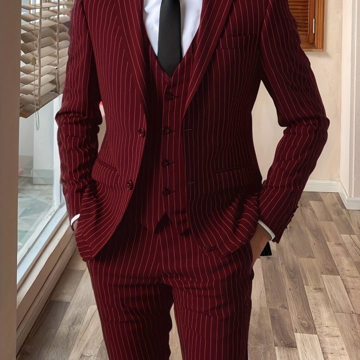 Pinstripe tredelad kostym