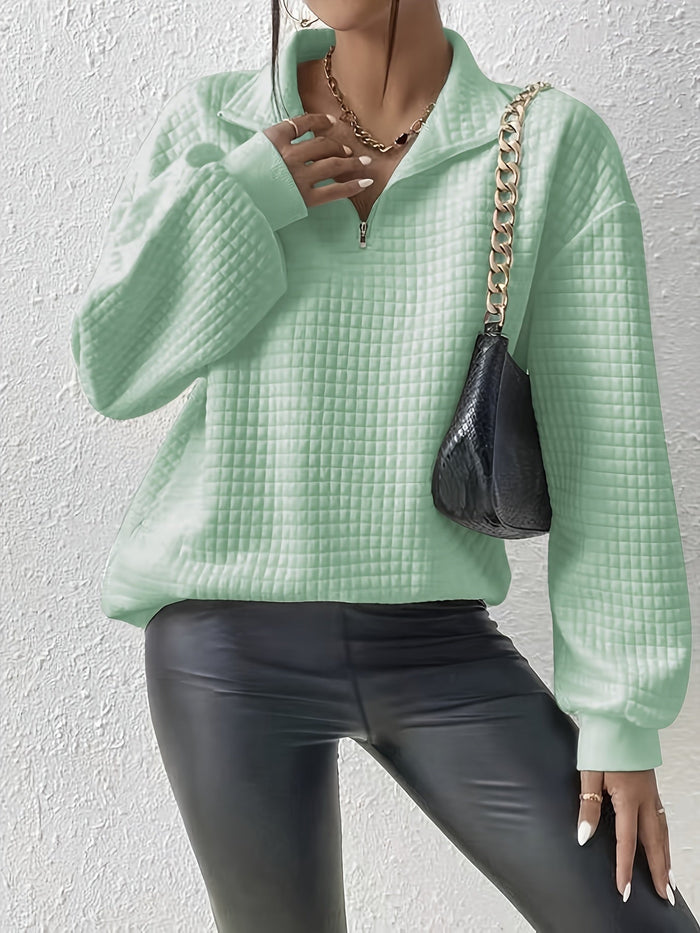 Avslappnad med kvartsdragkedja pullover