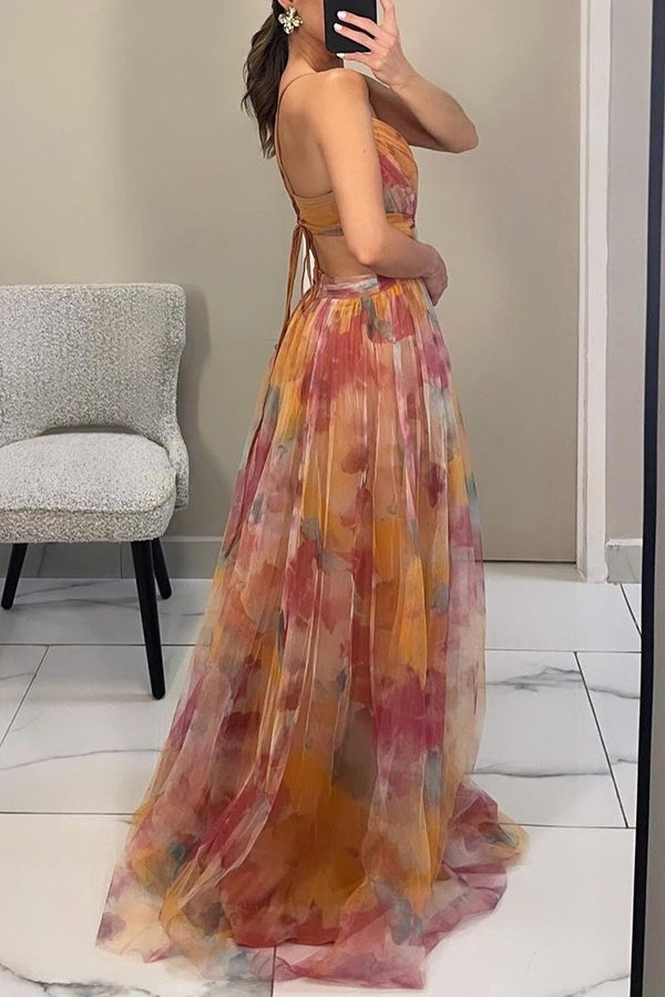 Elegant flow maxi klänning