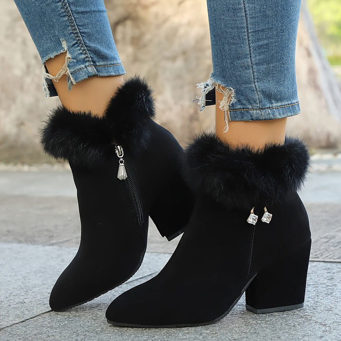 Varm blockklack ankelboots