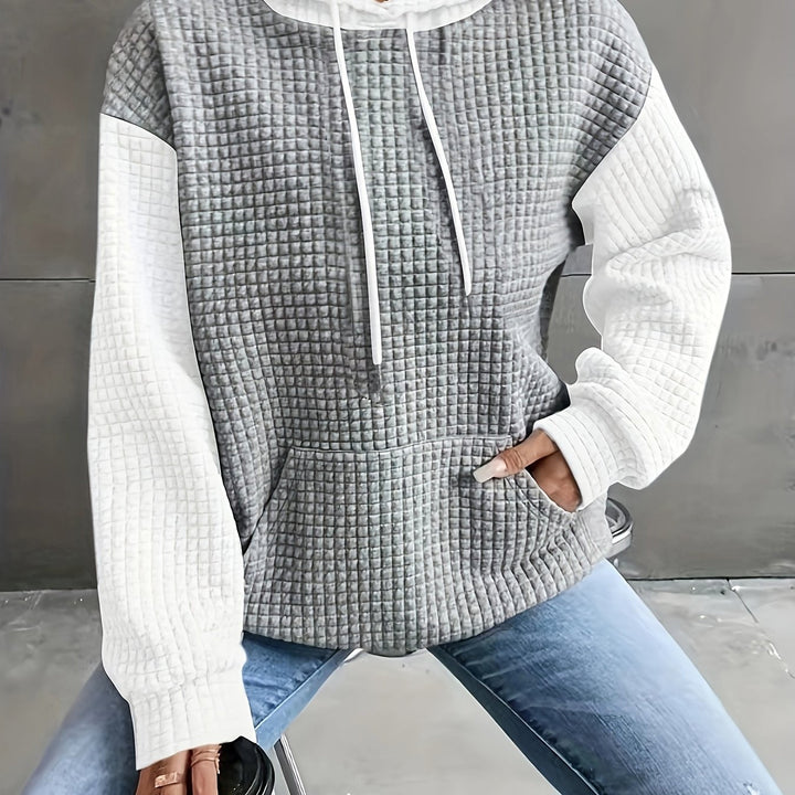 Mysig waffle-struktur hoodie