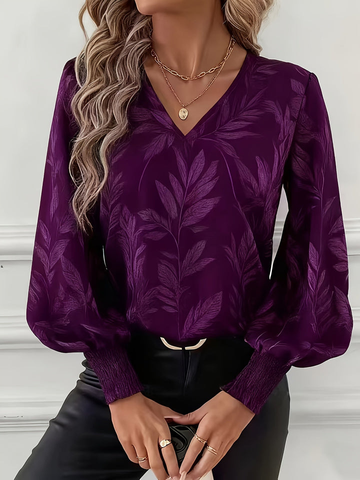 Botanical V-ringad blus