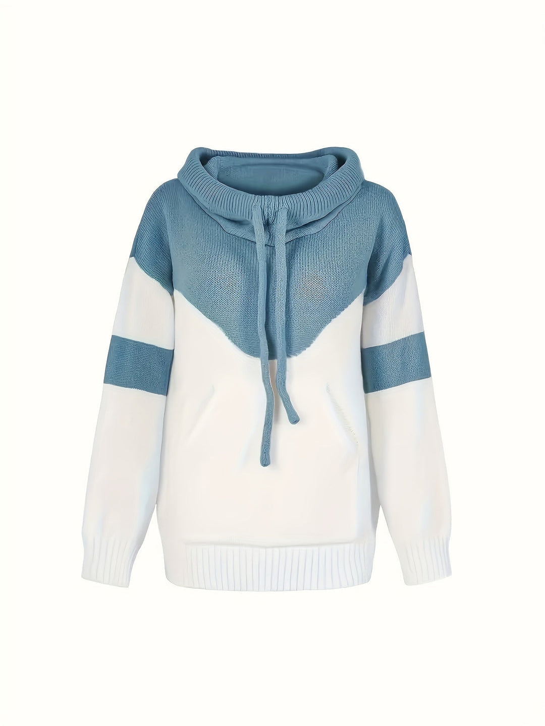 Färgblock med huva pullover
