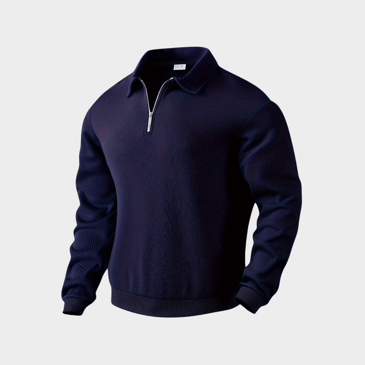 Strukturerad med halv dragkedja pullover