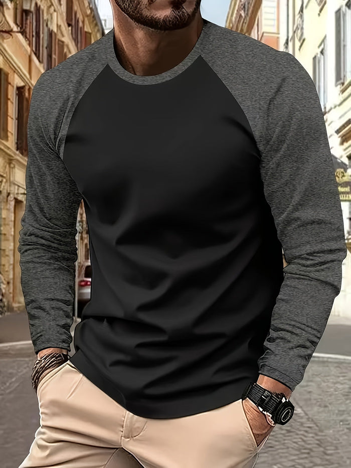 Two-tone raglan långärmad topp
