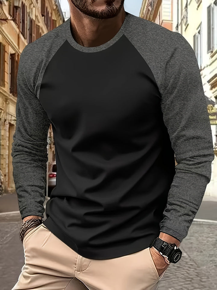 Two-tone raglan långärmad topp