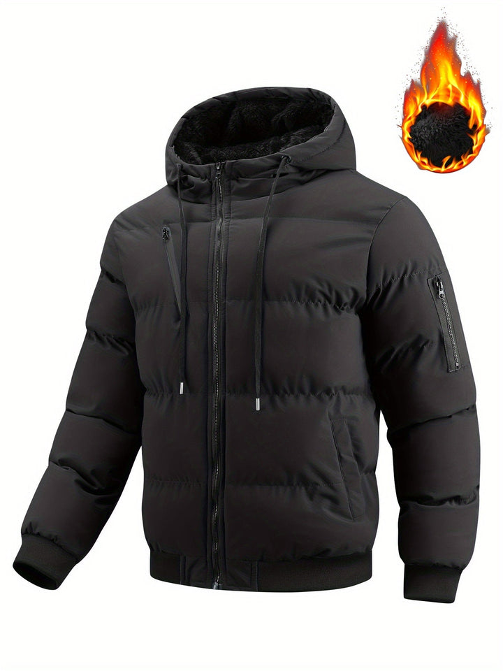 Quiltad med huva vinter jacka