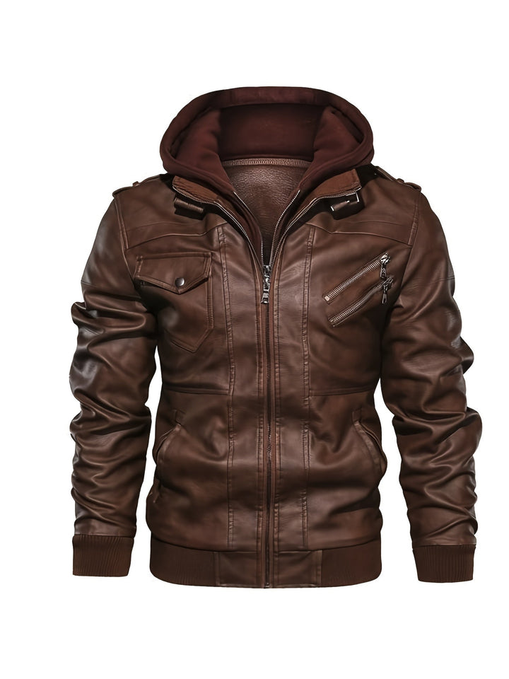 Med huva moto jacka