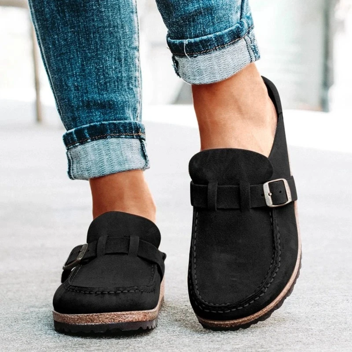 Låg klack spänne loafers
