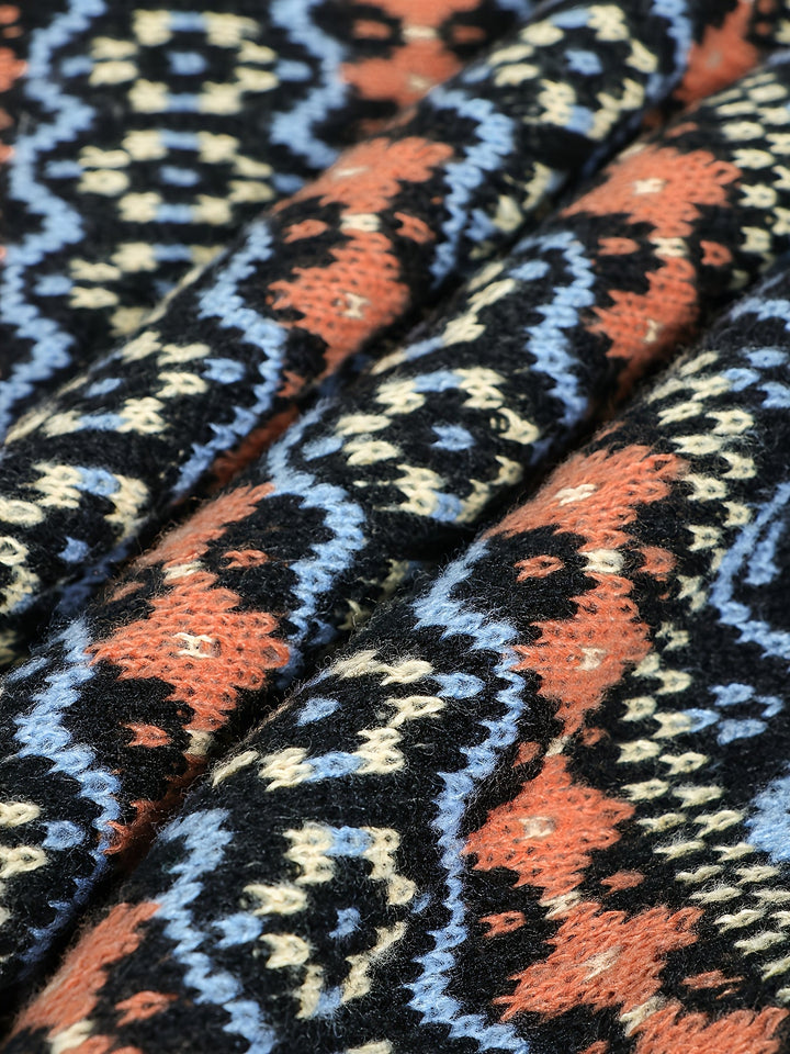 Vintage jacquard lös-passform tröja