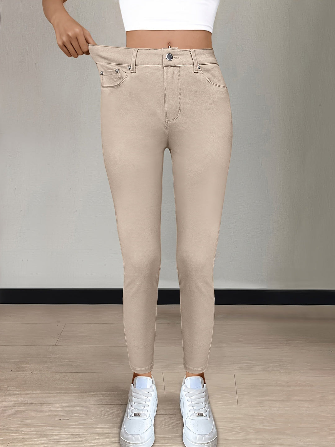 Hög-midja skinny jeans