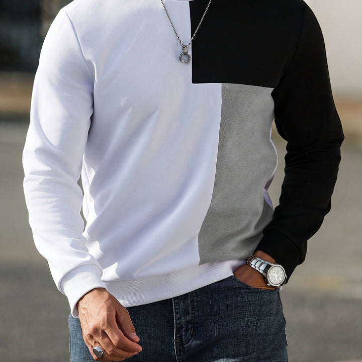 Modern färgblock sweatshirt