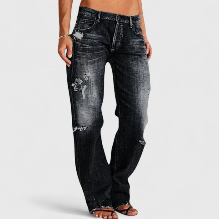 Robust med vida ben jeans