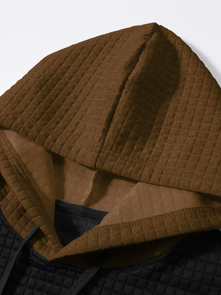 Strukturerad färgblock hoodie