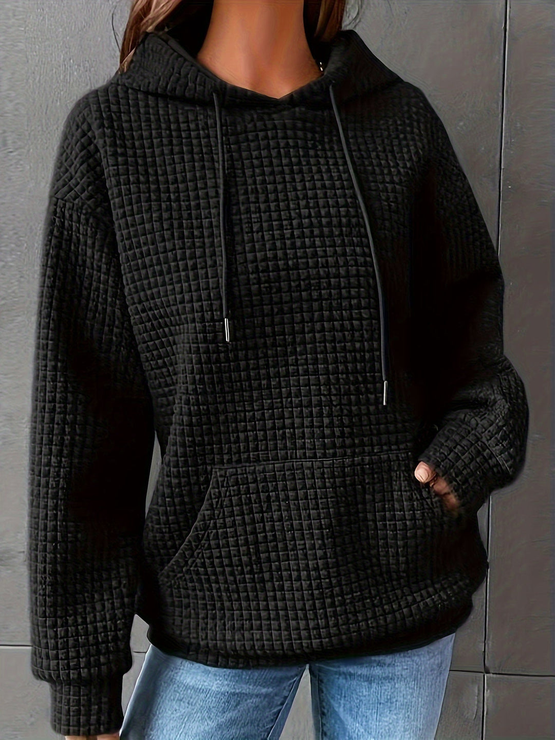 Mysig strukturerad hoodie