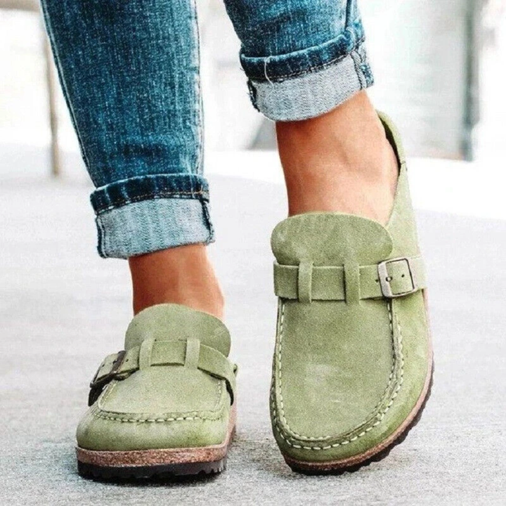 Låg klack spänne loafers