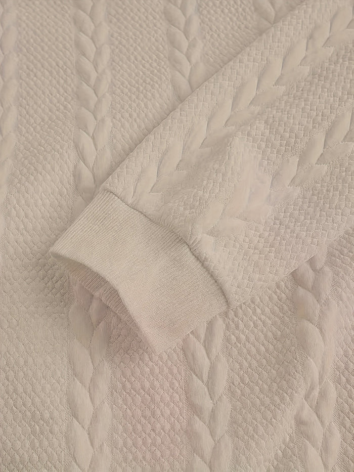 Strukturerad med hög hals sweatshirt