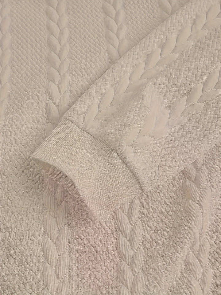 Strukturerad med hög hals sweatshirt