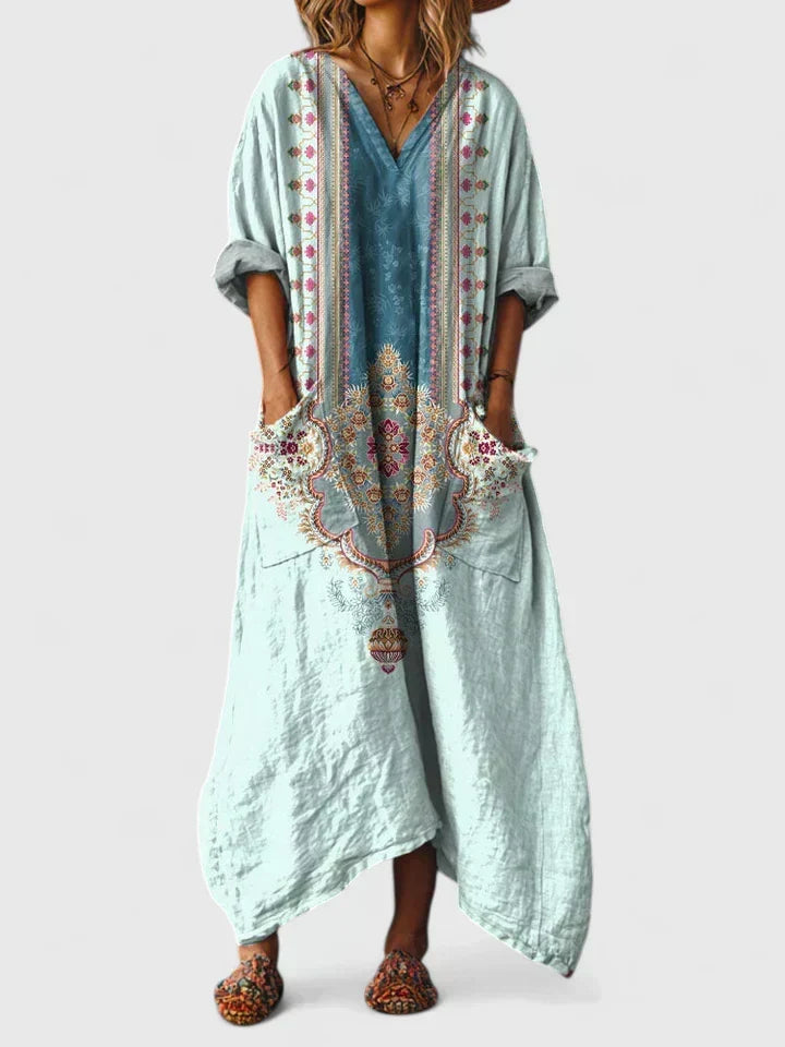 Elegant oversize ficka klänning